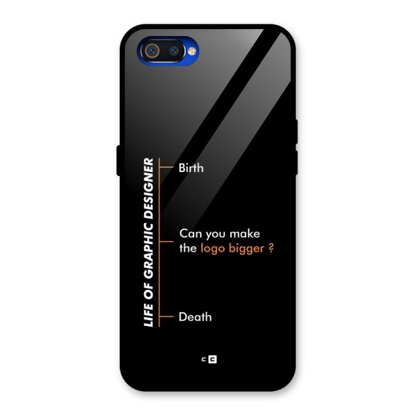 Graphic Designer Life Glass Back Case for Realme C2