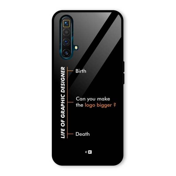 Graphic Designer Life Glass Back Case for Realme X3 SuperZoom