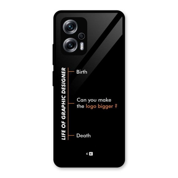 Graphic Designer Life Glass Back Case for Redmi K50i