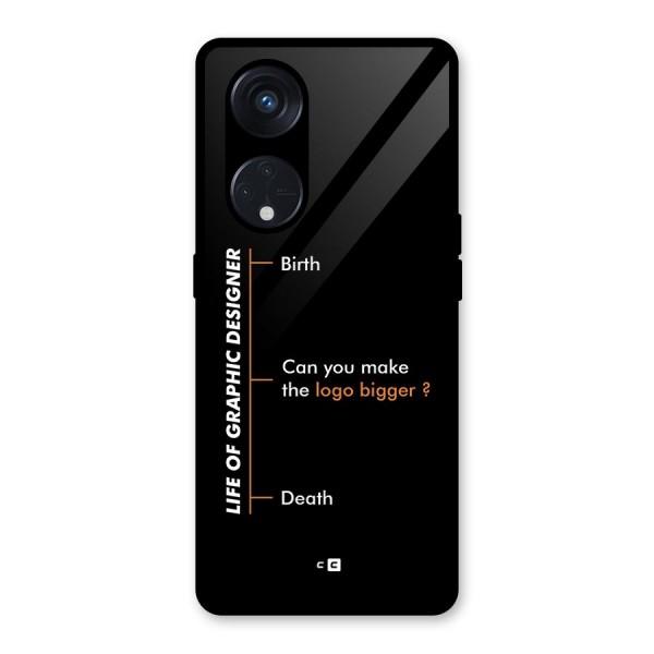 Graphic Designer Life Glass Back Case for Reno8 T 5G