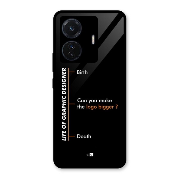 Graphic Designer Life Glass Back Case for Vivo T1 Pro