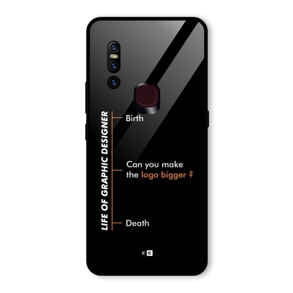 Graphic Designer Life Glass Back Case for Vivo V15