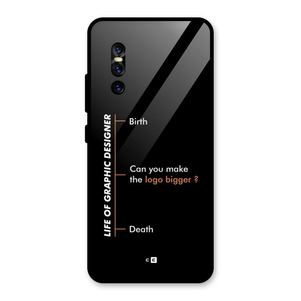 Graphic Designer Life Glass Back Case for Vivo V15 Pro