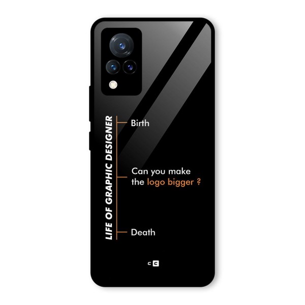 Graphic Designer Life Glass Back Case for Vivo V21 5G