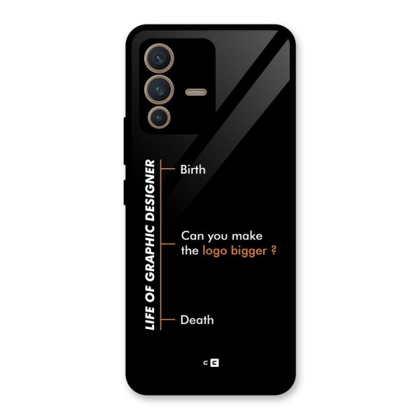 Graphic Designer Life Glass Back Case for Vivo V23 5G