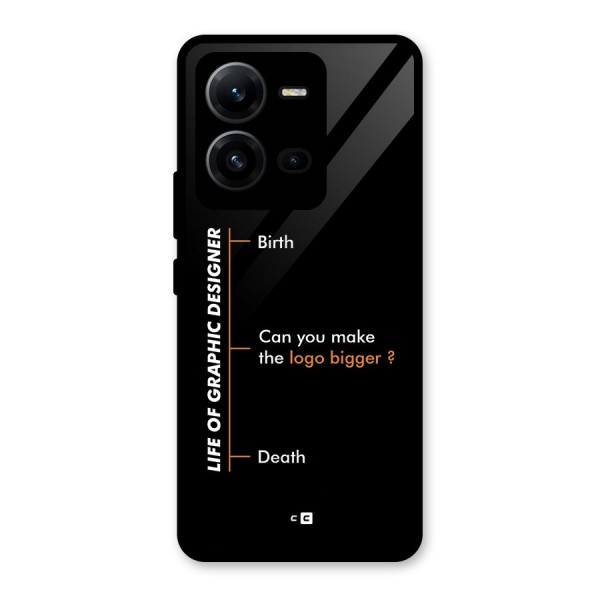 Graphic Designer Life Glass Back Case for Vivo V25