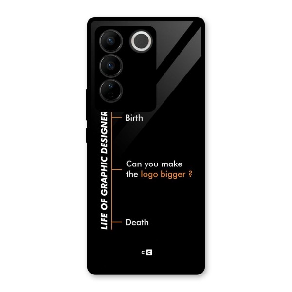 Graphic Designer Life Glass Back Case for Vivo V27 Pro