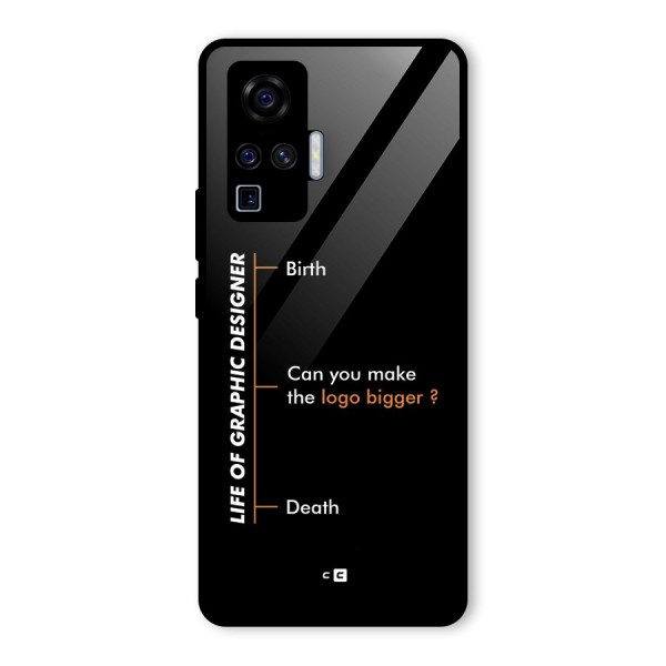 Graphic Designer Life Glass Back Case for Vivo X50 Pro