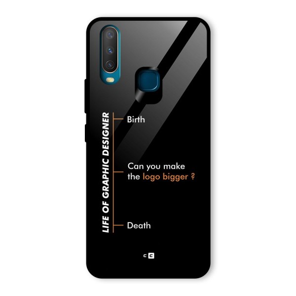 Graphic Designer Life Glass Back Case for Vivo Y12