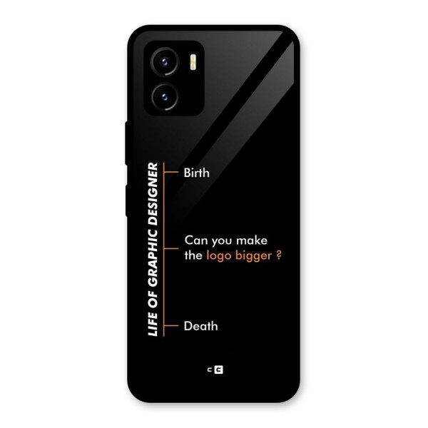 Graphic Designer Life Glass Back Case for Vivo Y15s