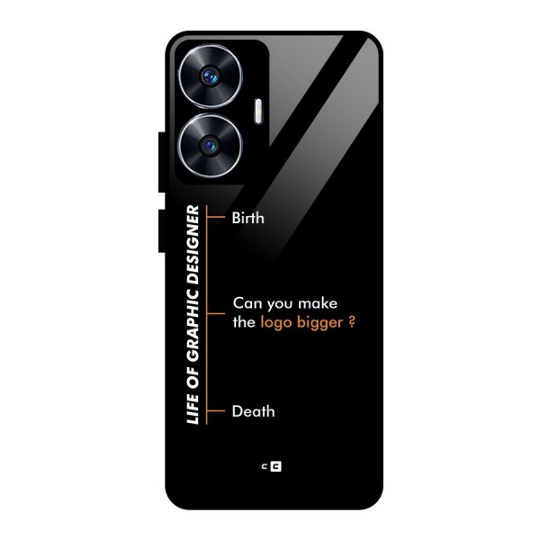 Graphic Designer Life Glass Back Case for realme C55