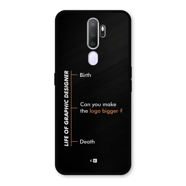 Graphic Designer Life Metal Back Case for Oppo A9 (2020)