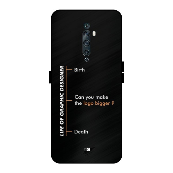 Graphic Designer Life Metal Back Case for Oppo Reno2 F