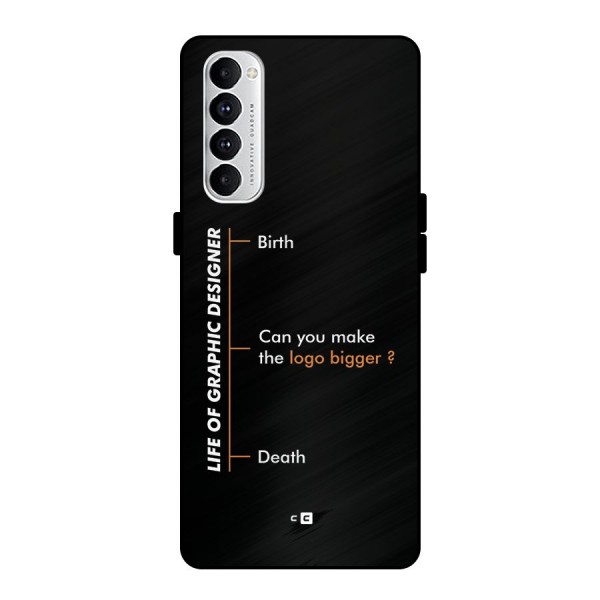 Graphic Designer Life Metal Back Case for Oppo Reno4 Pro