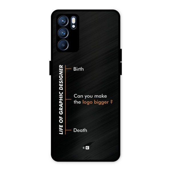 Graphic Designer Life Metal Back Case for Oppo Reno6 5G