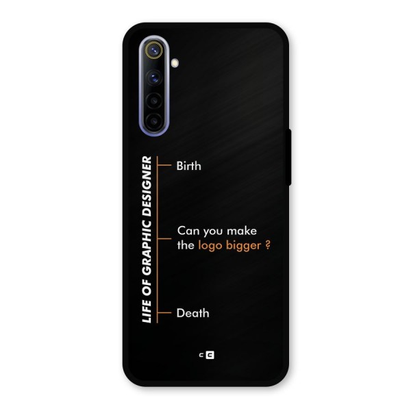 Graphic Designer Life Metal Back Case for Realme 6