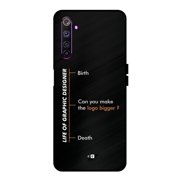 Graphic Designer Life Metal Back Case for Realme 6 Pro