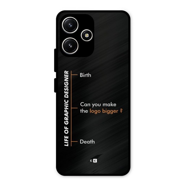 Graphic Designer Life Metal Back Case for Redmi 12 5G