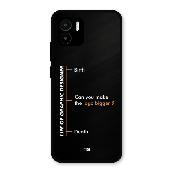 Graphic Designer Life Metal Back Case for Redmi A1