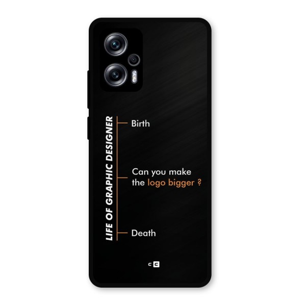 Graphic Designer Life Metal Back Case for Redmi K50i