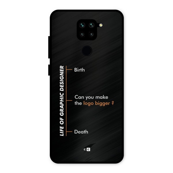 Graphic Designer Life Metal Back Case for Redmi Note 9