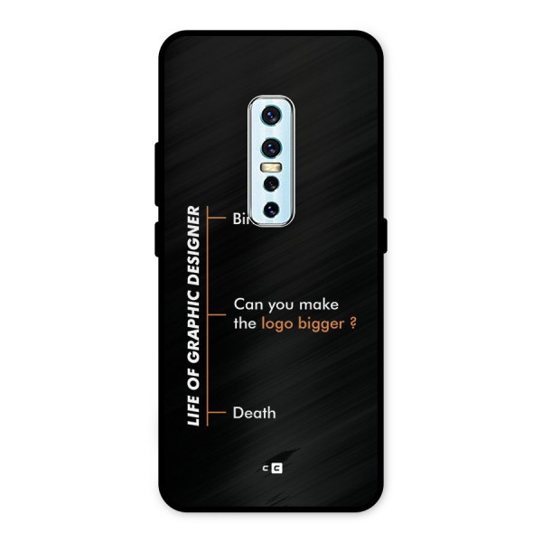 Graphic Designer Life Metal Back Case for Vivo V17 Pro