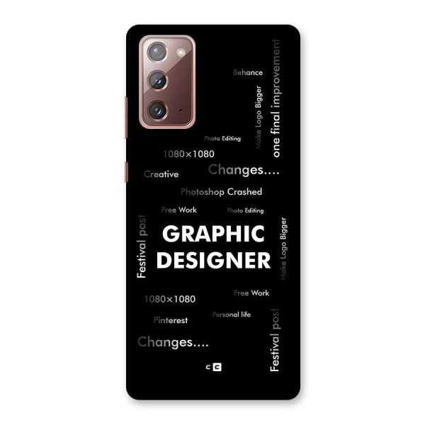 Graphic Designer Struggles Back Case for Galaxy Note 20