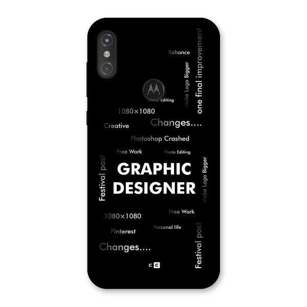 Graphic Designer Struggles Back Case for Motorola One Power