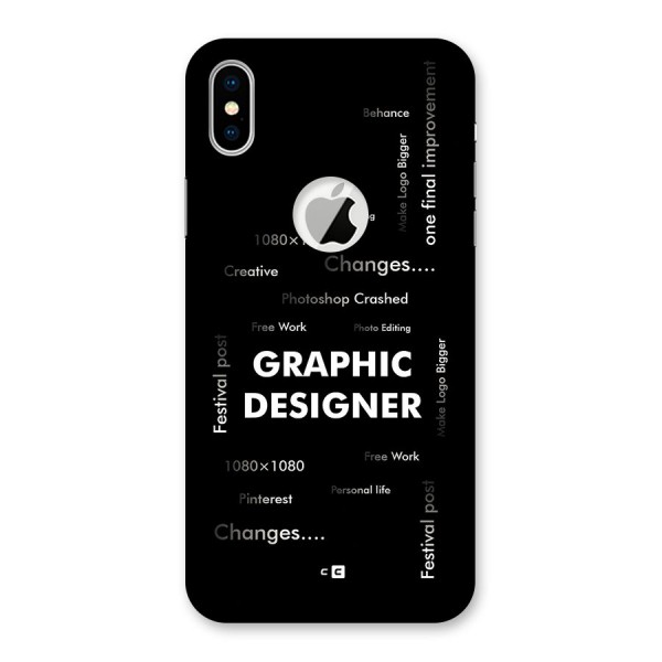 Graphic Designer Struggles Back Case for iPhone XS Logo Cut