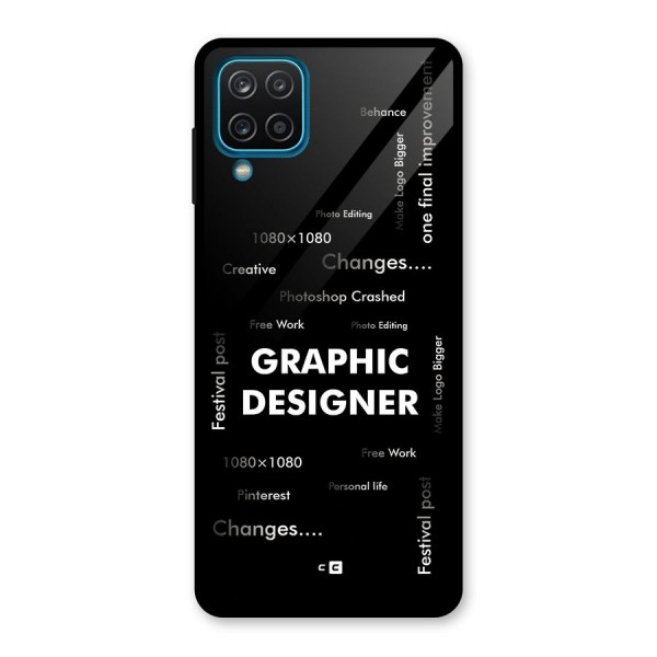 Graphic Designer Struggles Glass Back Case for Galaxy A12