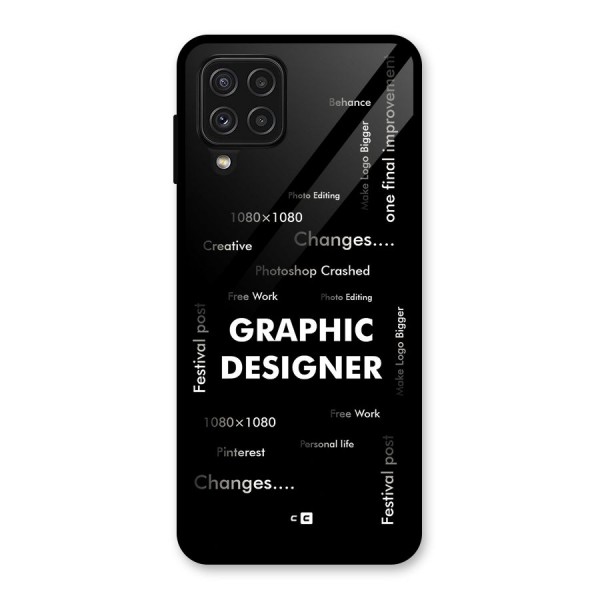 Graphic Designer Struggles Glass Back Case for Galaxy A22 4G