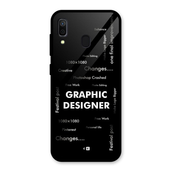 Graphic Designer Struggles Glass Back Case for Galaxy A30