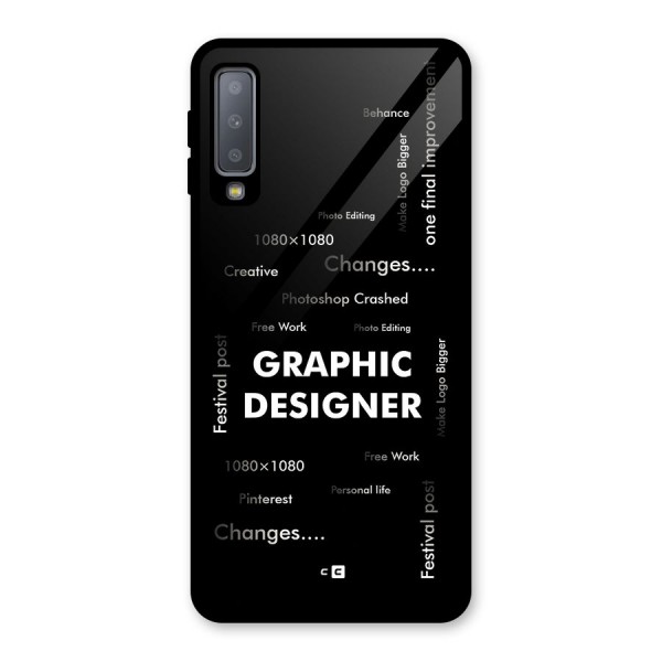 Graphic Designer Struggles Glass Back Case for Galaxy A7 (2018)