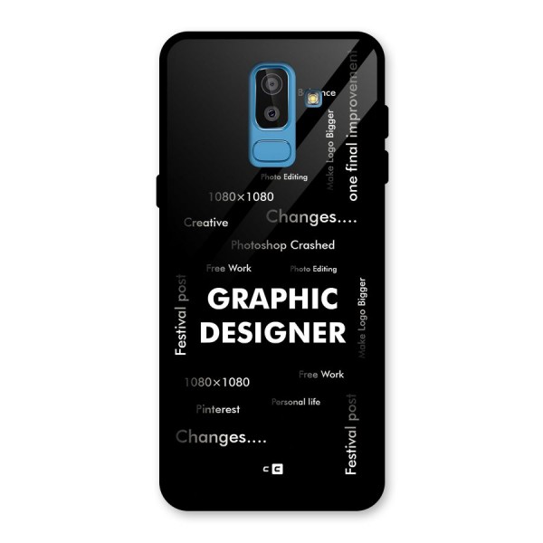 Graphic Designer Struggles Glass Back Case for Galaxy J8