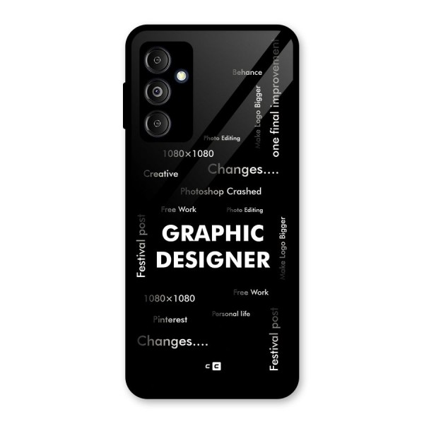 Graphic Designer Struggles Glass Back Case for Galaxy M14 5G