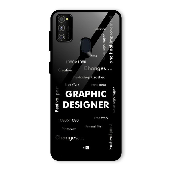 Graphic Designer Struggles Glass Back Case for Galaxy M21