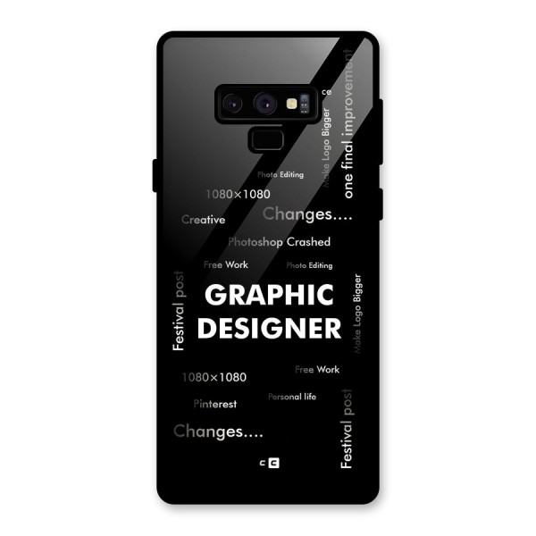 Graphic Designer Struggles Glass Back Case for Galaxy Note 9