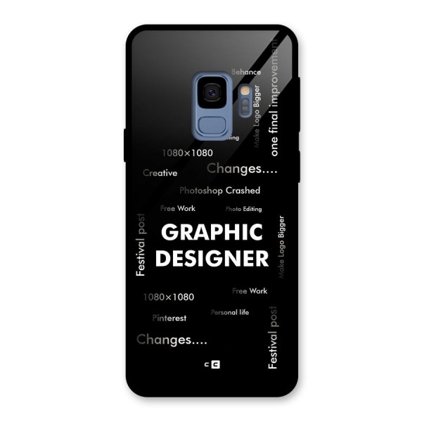 Graphic Designer Struggles Glass Back Case for Galaxy S9