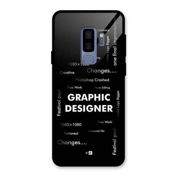 Graphic Designer Struggles Glass Back Case for Galaxy S9 Plus