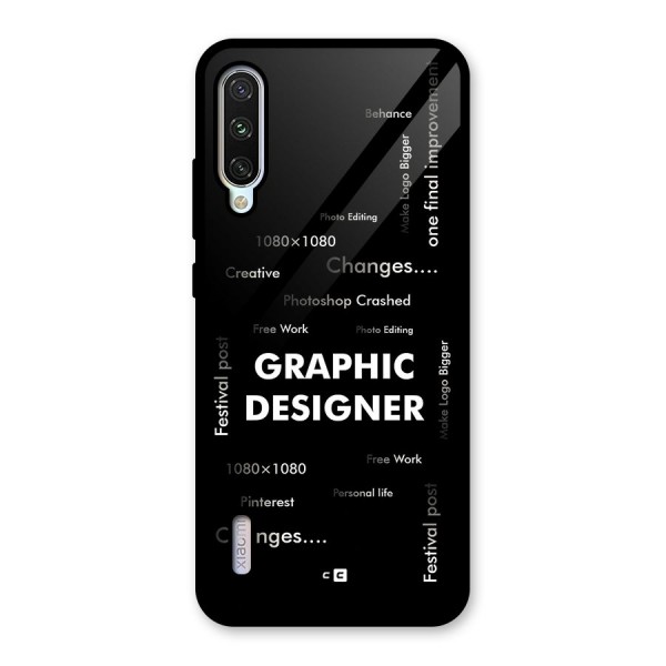 Graphic Designer Struggles Glass Back Case for Mi A3