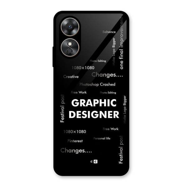 Graphic Designer Struggles Glass Back Case for Oppo A17