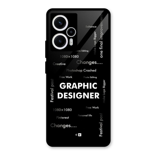 Graphic Designer Struggles Glass Back Case for Poco F5