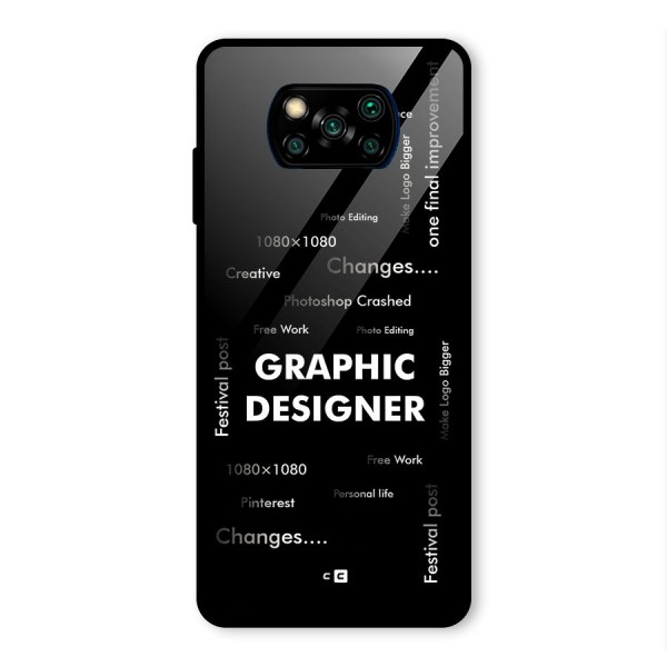 Graphic Designer Struggles Glass Back Case for Poco X3 Pro