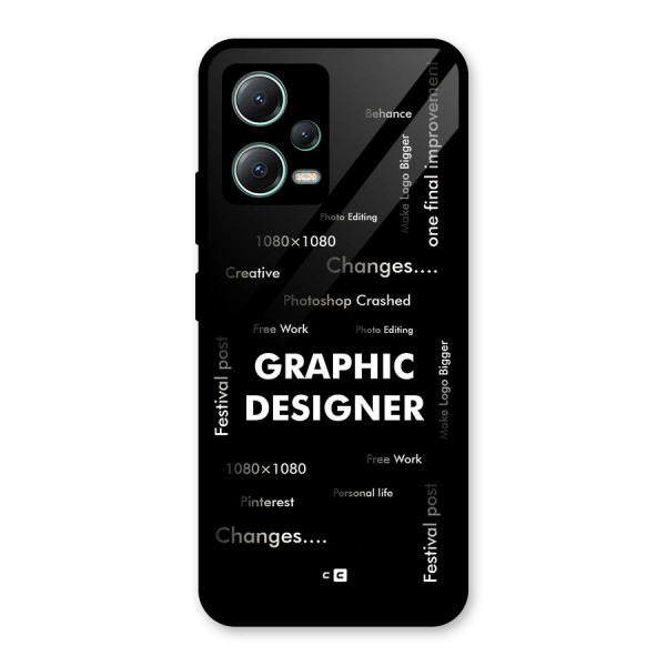 Graphic Designer Struggles Glass Back Case for Poco X5