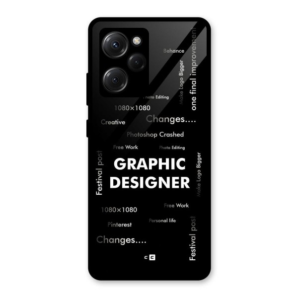 Graphic Designer Struggles Glass Back Case for Poco X5 Pro