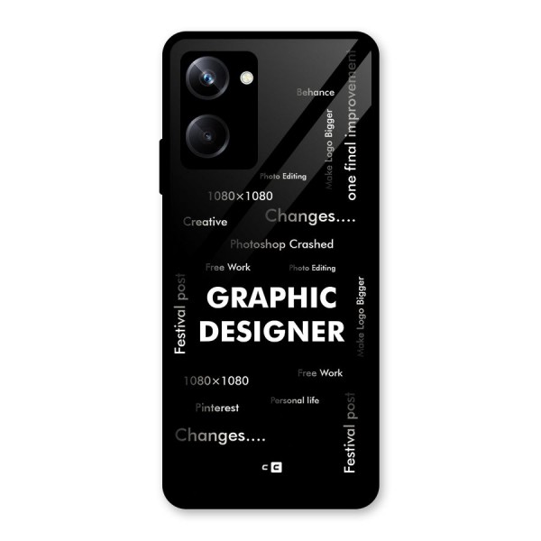 Graphic Designer Struggles Glass Back Case for Realme 10 Pro