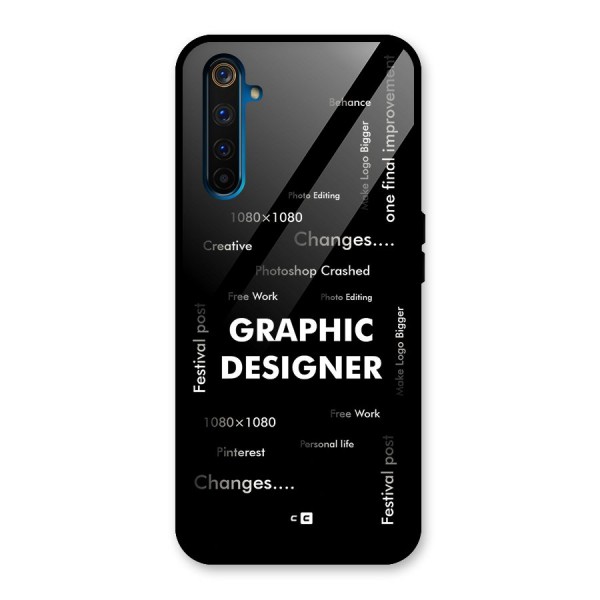 Graphic Designer Struggles Glass Back Case for Realme 6 Pro