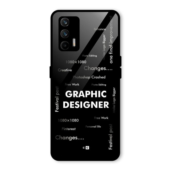 Graphic Designer Struggles Glass Back Case for Realme X7 Max