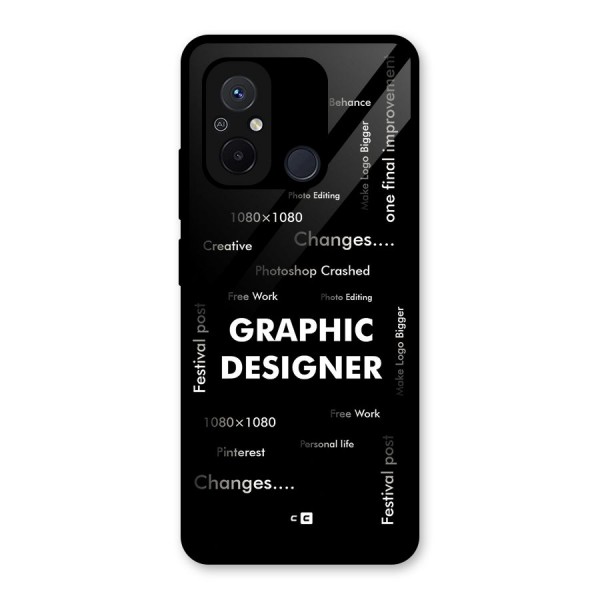 Graphic Designer Struggles Glass Back Case for Redmi 12C