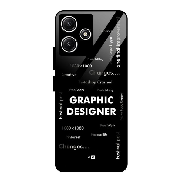 Graphic Designer Struggles Glass Back Case for Redmi 12 5G